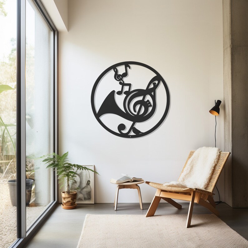 Music Themed Metal Wall Decor, Treble Clef Metal Design, Melodic Home