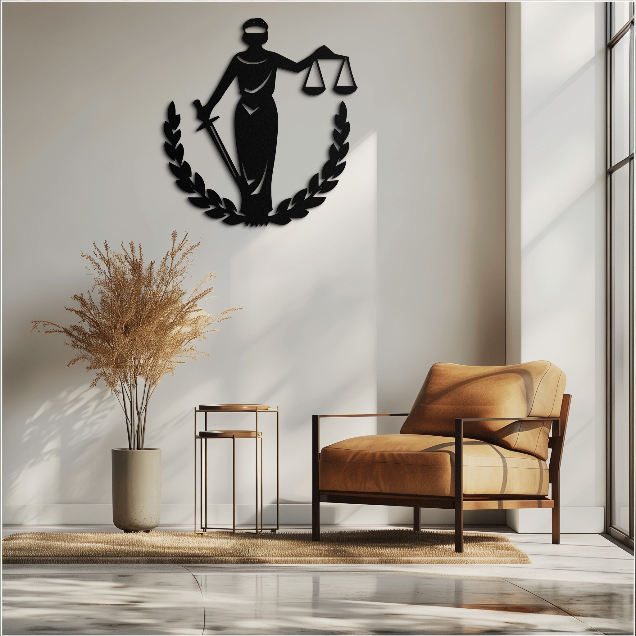 Lady Justice Metal Wall Art: Elegant Law Office Decor - Etsy
