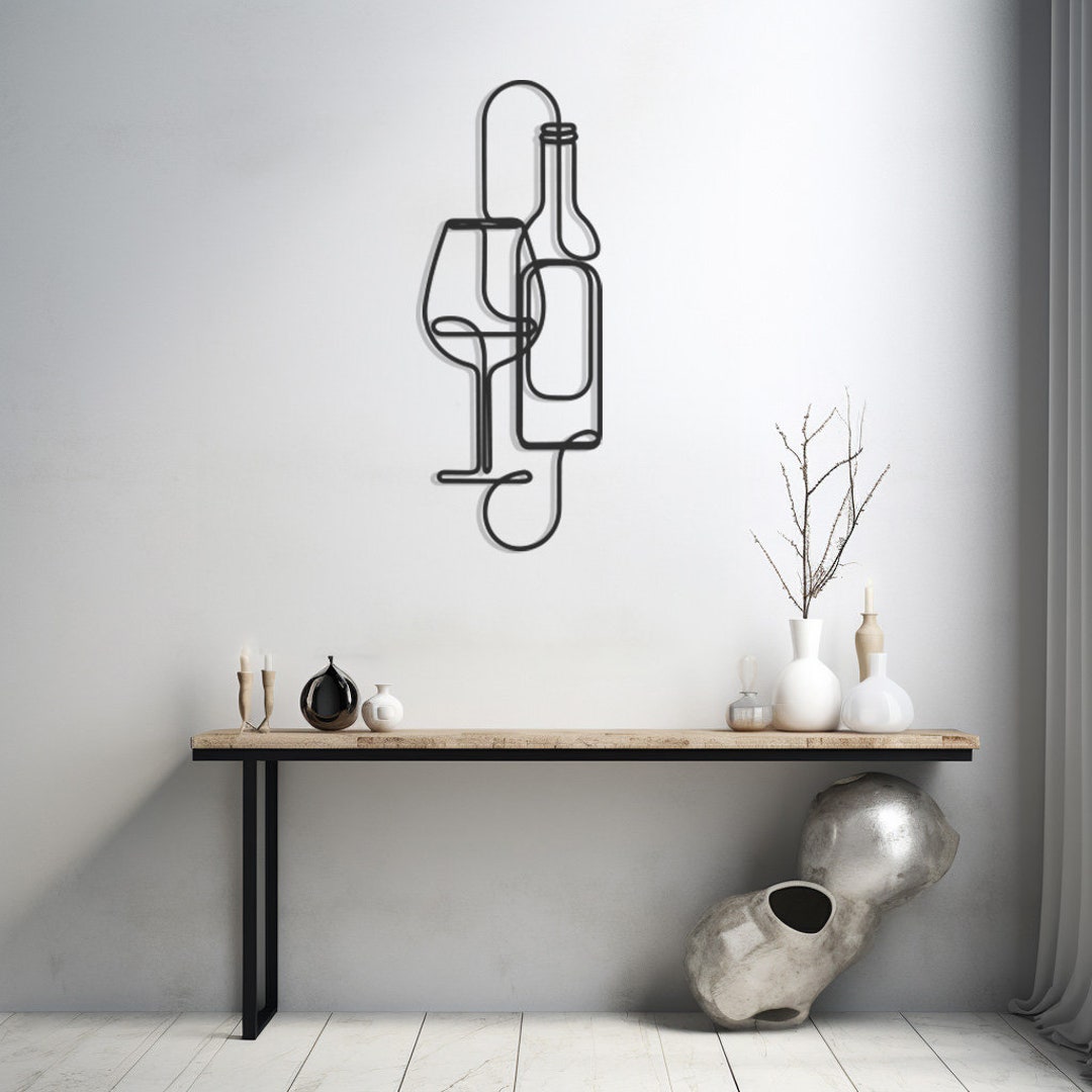 Wine Design Metal Wall Art, Perfect for Bars, Vineyard Theme Decor ...