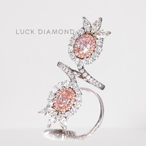 4ct Fancy Light Pink Oval Shape Diamond Ring, 18K Gold Light Pink Color Diamond Ring For Gift, Engagement Ring