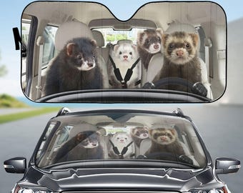 Ferret Car Sunshade, Ferret Auto Sun Shade, Ferret Car Decor, Ferret Sunshade, Ferret Car Sun Protector, Ferret Auto Decor Screen