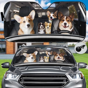 Corgi Car Sun Shade - Floral Corgi Car Sun Shade - Floral