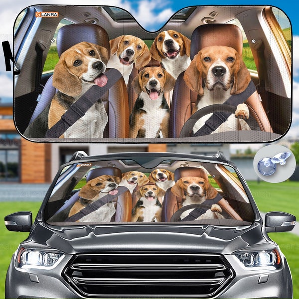 Beagle Family Car Sun Shade, Beagle Auto SunShade, Beagle Lovers, Beagles SunShade, Dog Lover Gifts, Beagle Car Decoration, Gifts For Him
