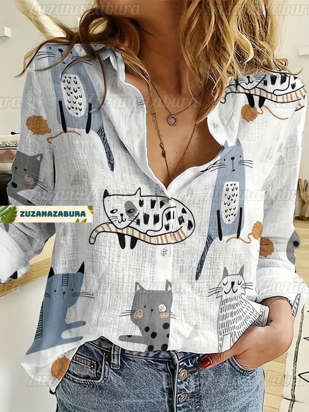 Cat Shirt, Cat Linen Shirt, Cat Shirt Women, Cat Lover Gift, Cat Lover