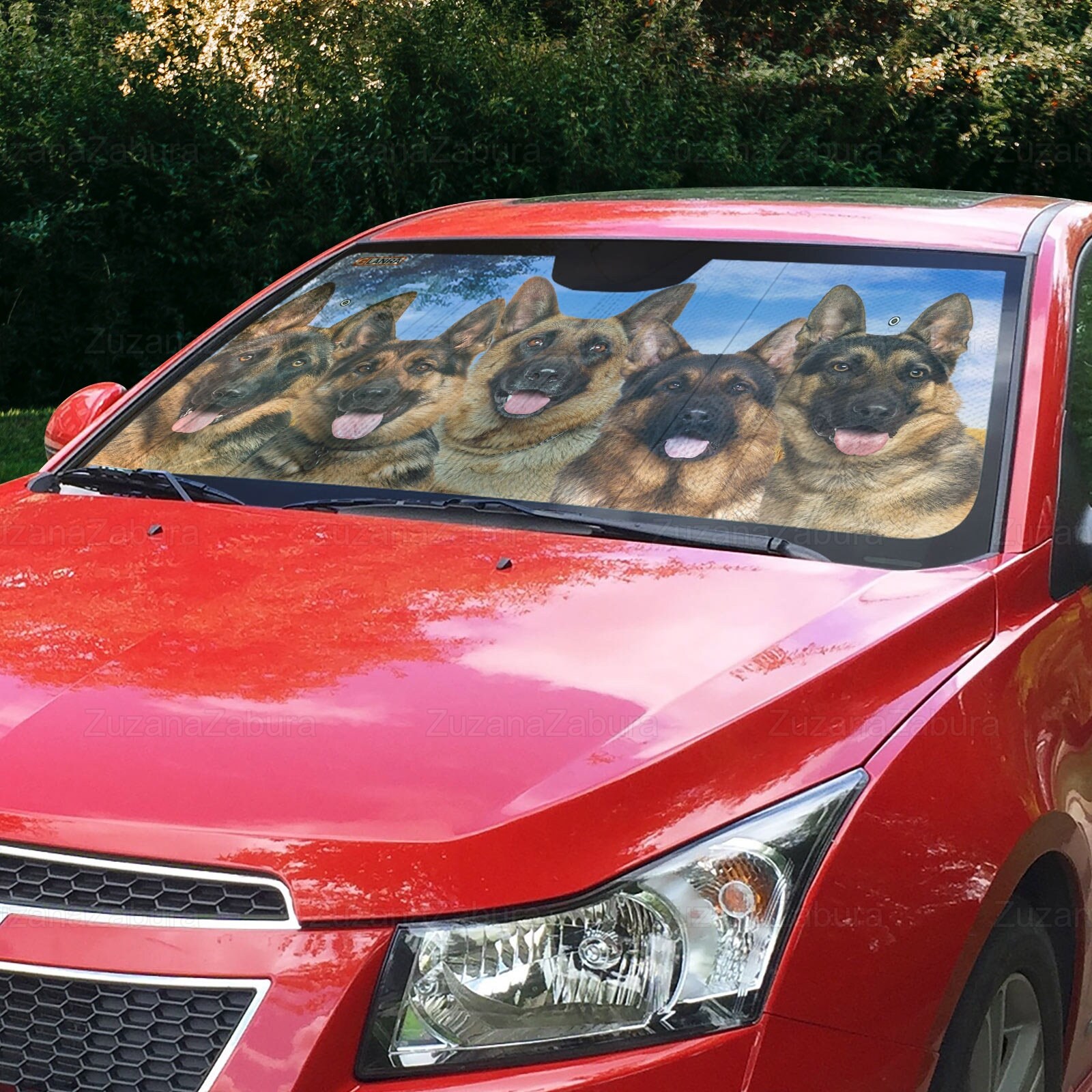 German Shepherd Family Car Sunshade Funny German Shepherd Car Windshield Dog Car Sunshade Car Decoration Dog Lover Gifts Sun Visor Car Etsy Canada