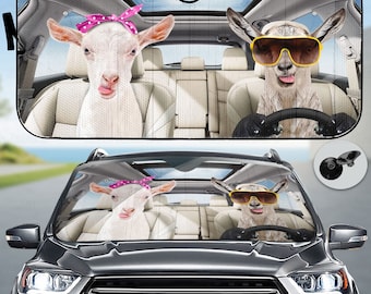 Goat Car Sunshade, Goat Auto Sun Shade, Goat Car Decor, Goat Sunshade, Car Sun Protector, Goat Auto Decor Screen, Mother Day Gift