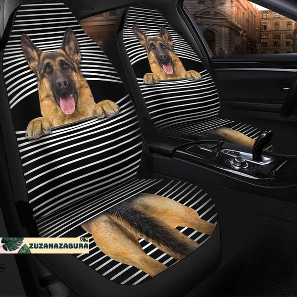 Housses de siège d’auto de berger allemand, décor de voiture de berger allemand, accessoire de voiture de berger allemand, housses de siège d’auto pour chien, ensemble de housses de siège d’auto