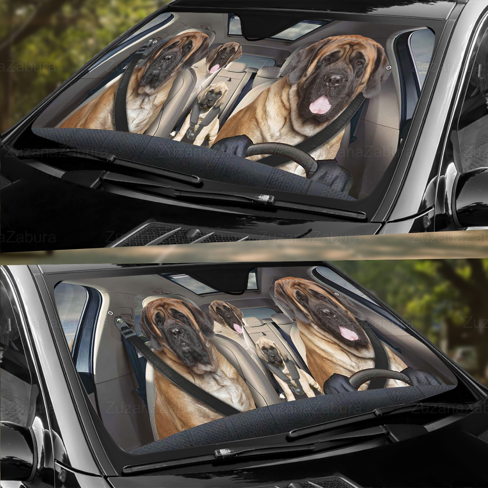 Exquisite englische Mastiff Auto Sonnenschirm, Englische Mastiff
