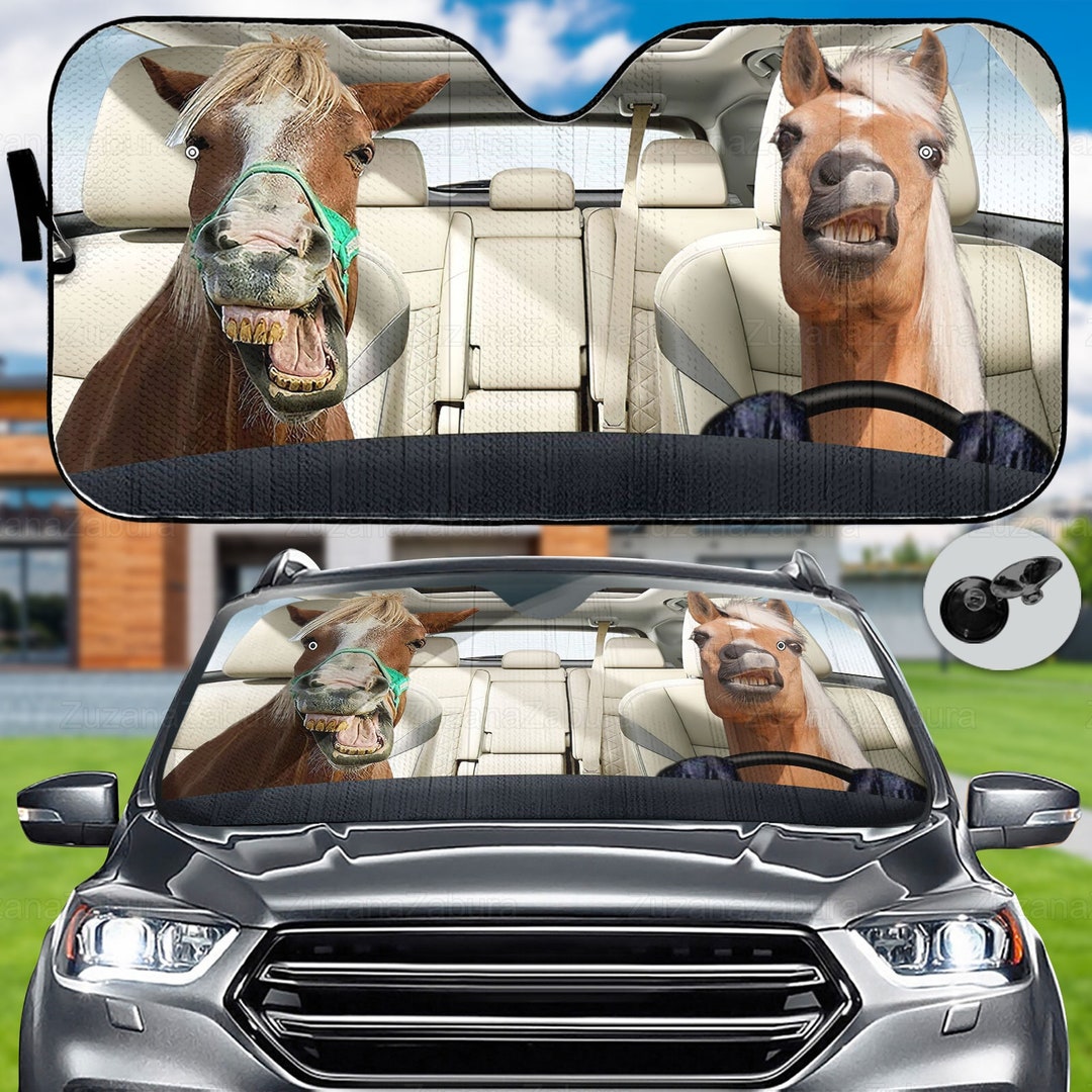 Horse Car Sun Shade Horse Auto Sun Shade Horse Car Etsy