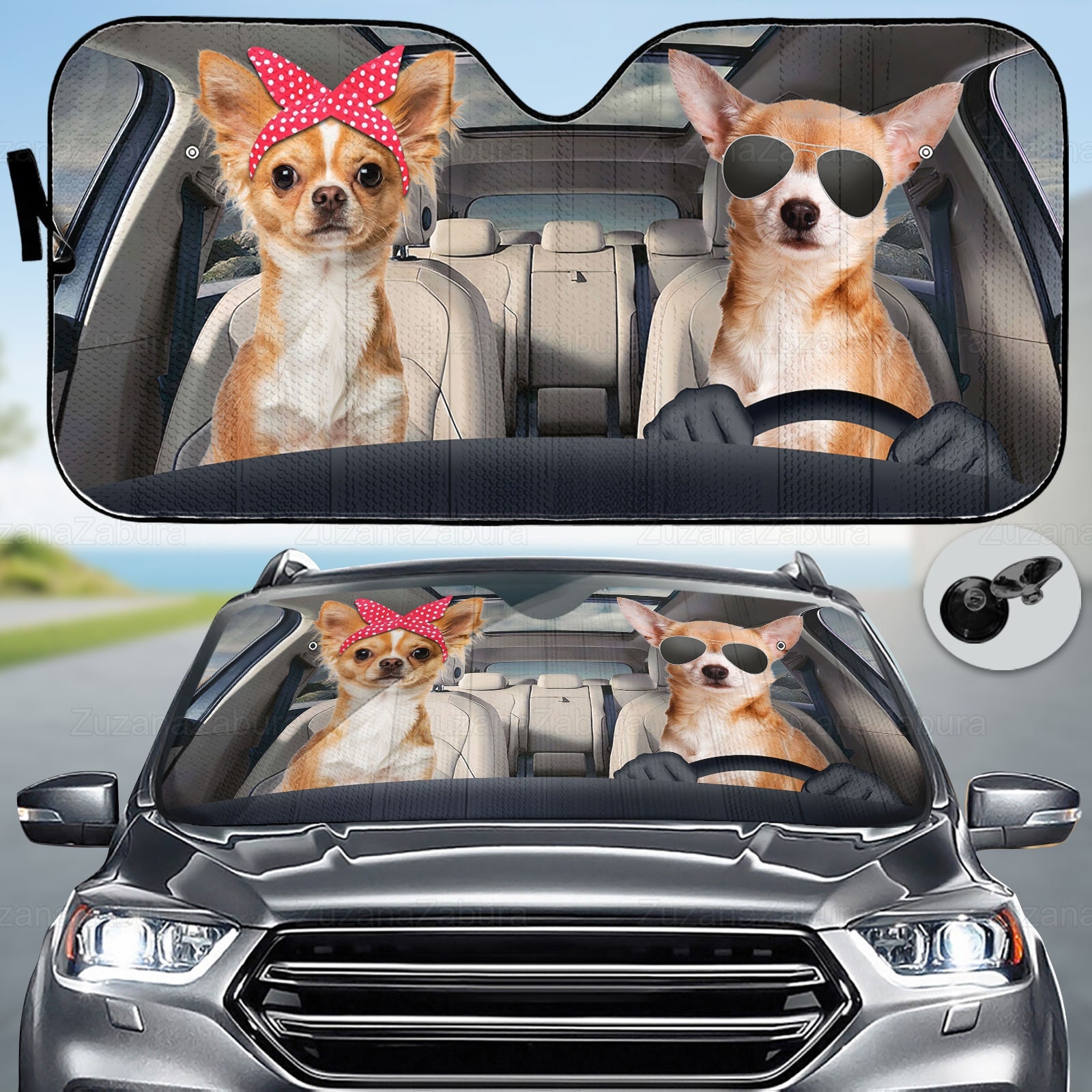 Chihuahua Car Sun Shade Chihuahua Car Sun Shade