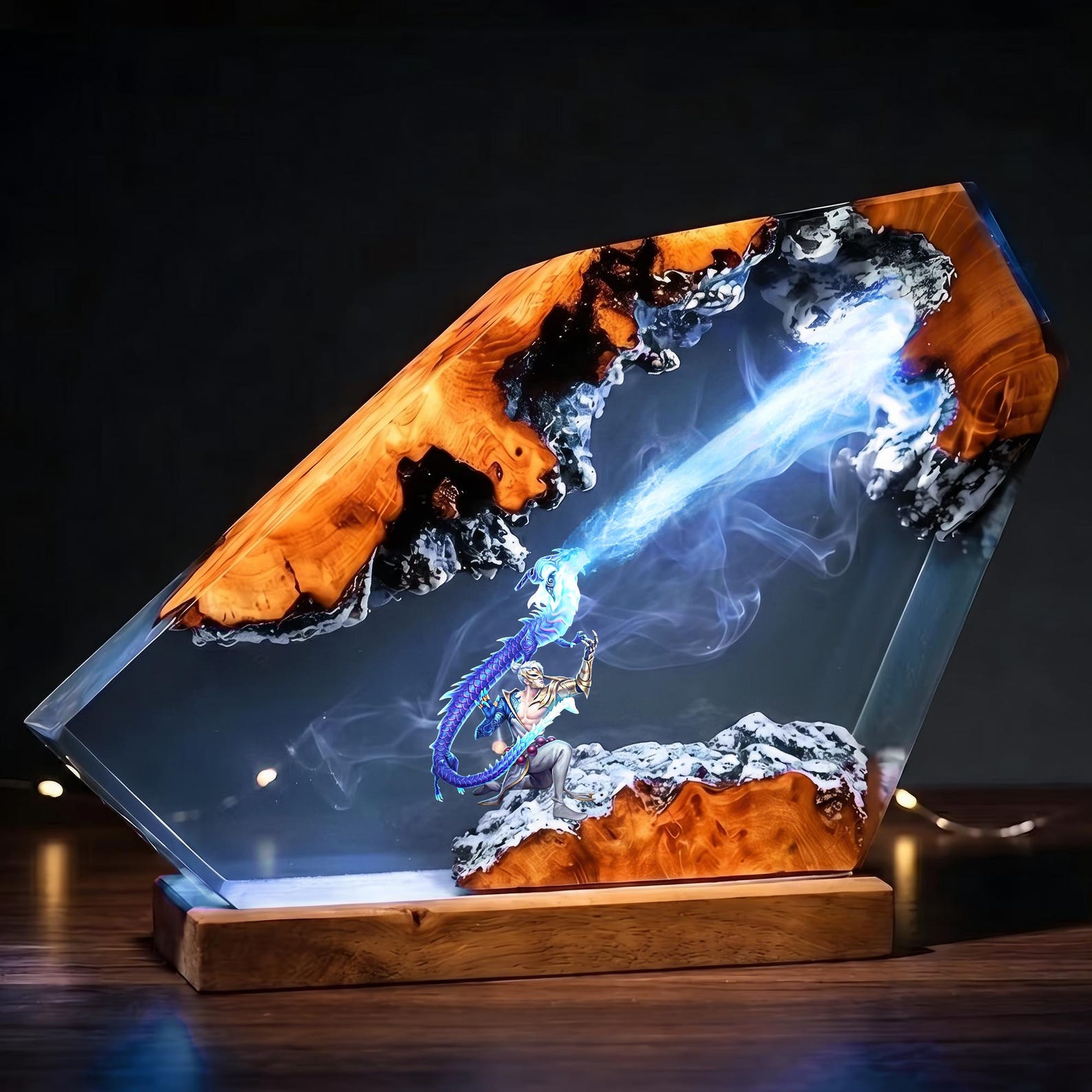 Lee Sin Resin Lamp, League of Legends Diorama Night Light, Lol Epoxy Lamp, Gaming Room Decor, Gamer Gift, Handmade Collectible Light