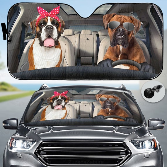 Boxer-Auto-Sonnenschutz, Hunde-Windschutzscheiben-Sonnenschutz, Auto-Sonnenschutz  für Auto, Boxer-Auto-Dekoration, Auto-Sonnenschutz, Sonnenblende Auto, Hund  Auto-Sonnenschutz - .de