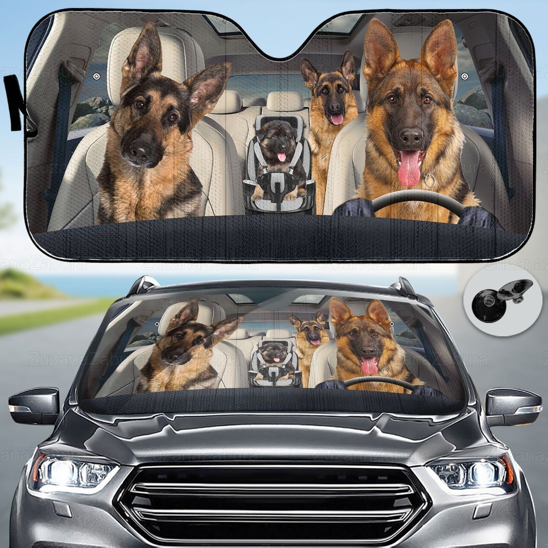 German Shepherd Car Sunshade, German Shepherd Sunshade, Dogs Family