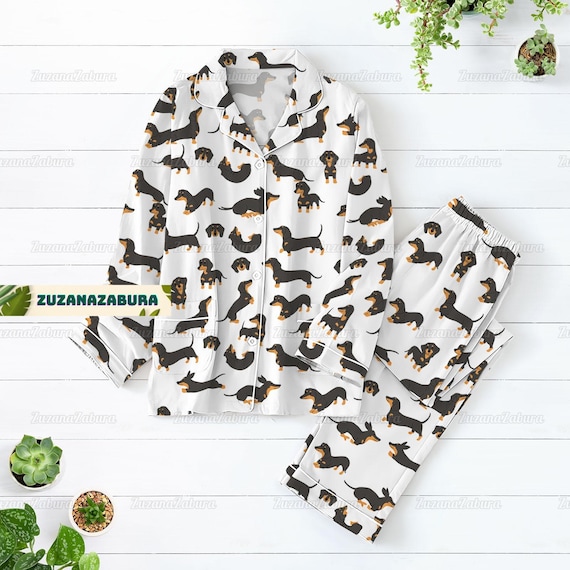 Personalised Pyjamas T Shirt Sausage Dog Pyjamas Womens Janie And