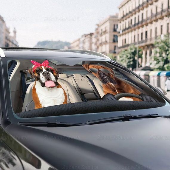 Boxer-Auto-Sonnenschutz, Hunde-Windschutzscheiben-Sonnenschutz, Auto- Sonnenschutz für Auto, Boxer-Auto-Dekoration, Auto-Sonnenschutz,  Sonnenblende Auto, Hund Auto-Sonnenschutz - .de