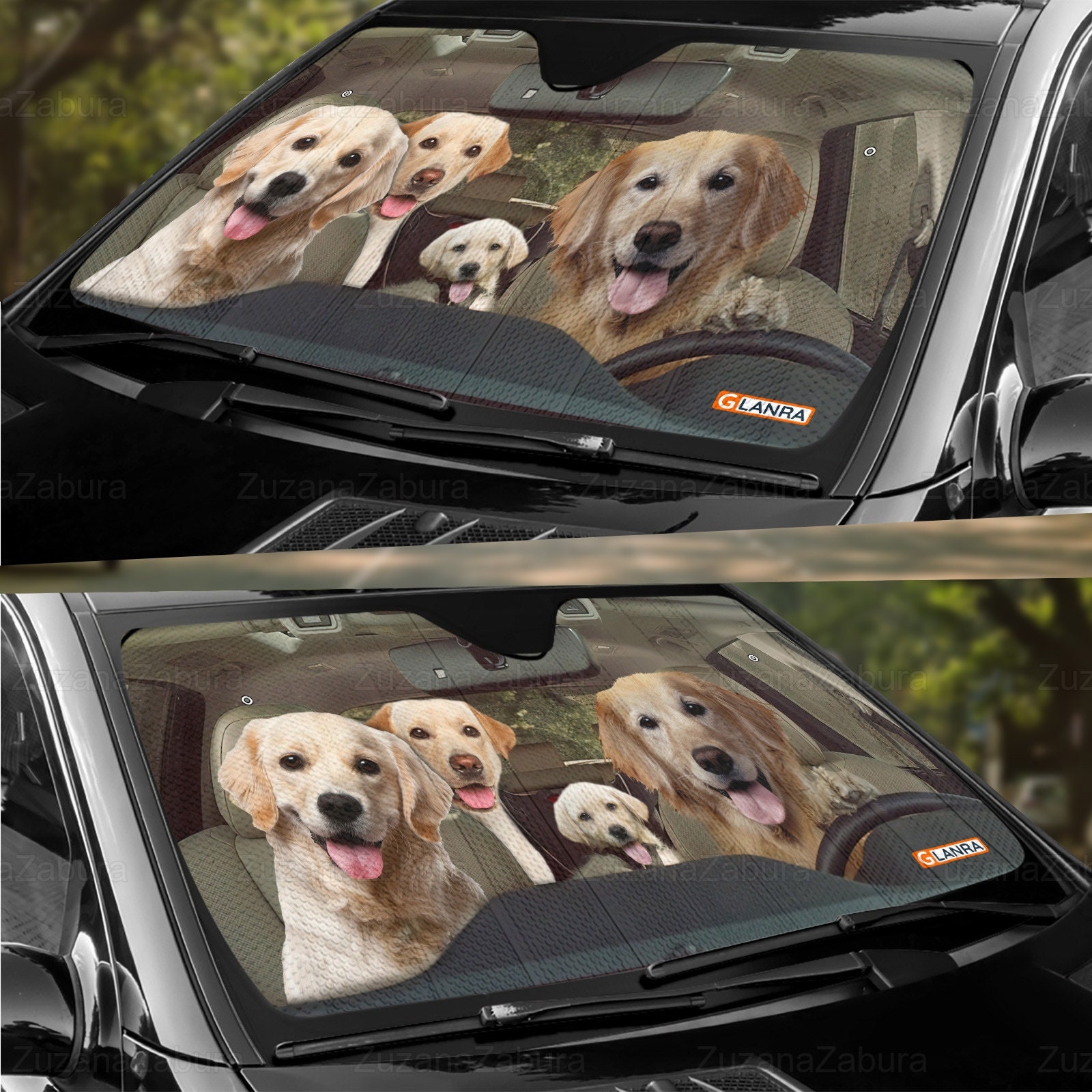 Labrador Car Sunshade, Labrador Car Accessory, Dog Car Protector, Dog