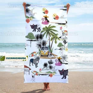 French Bulldog Beach Towel, French Bulldog Towel, Bulldog Beach Towel, French Bulldog Pool Towel, French Bulldog Bath Towel, Dog Gift