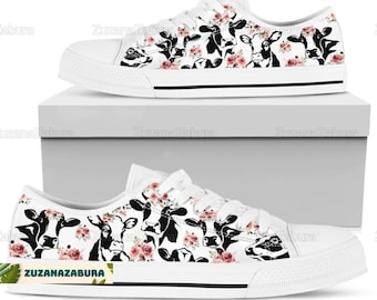 Dairy Cow Canvas Shoes, Dairy Cow Lowtop Canvas, Flower Shoes, Cow Shoes, Dairy Cow Sneakers, Cow Canvas Shoes, Cow Lowtop Canvas