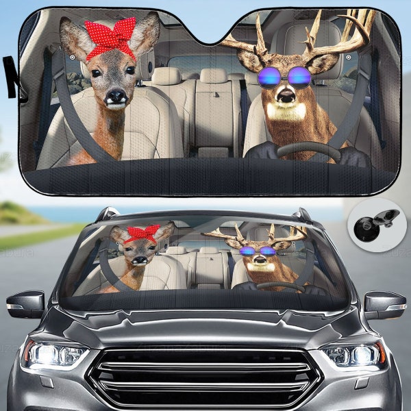 Deer Car Sun Shade, Deer Auto Sunshade, Deer Sun Shade, Deer Car Decoration, Hunting Car Windshield, Sun Visor Car, Gift For Deer Lovers