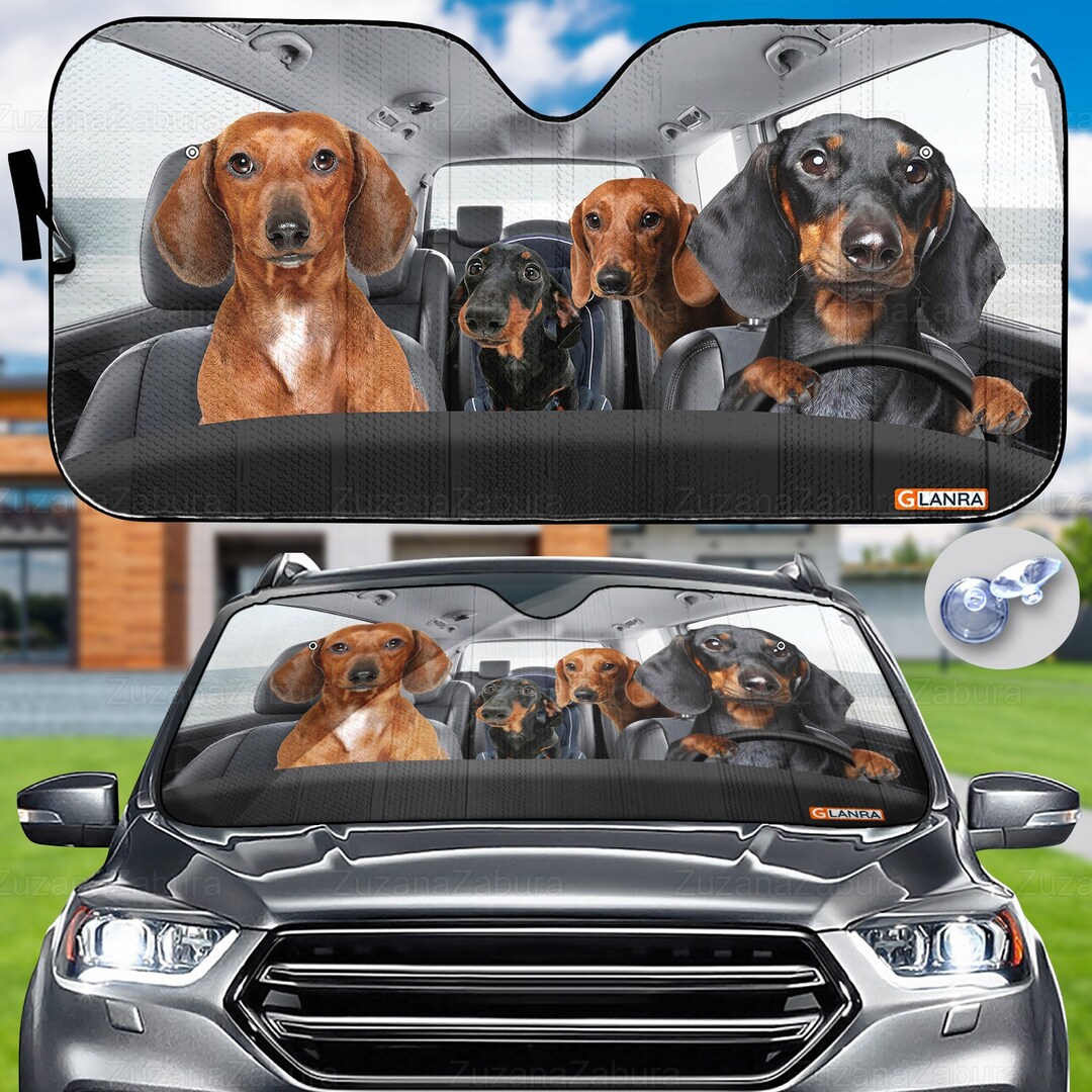 Dachshund Car Sunshade, Dachshund Car Decor, Dachshund Auto Sunshade