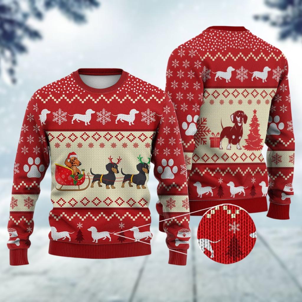 Discover Funny Dachshund Ugly Christmas Sweater, Reindeer Xmas Sweater, Christmas Dog Sweatshirt, Animal Funny Sweater, Christmas Gift