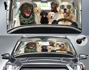 Labrador Retriever Car Sun Shade, Labrador Car Sunshade, Labrador Car Decor, Labrador Auto Sunshade, Dog Car Sun Protector,Auto Decor Screen