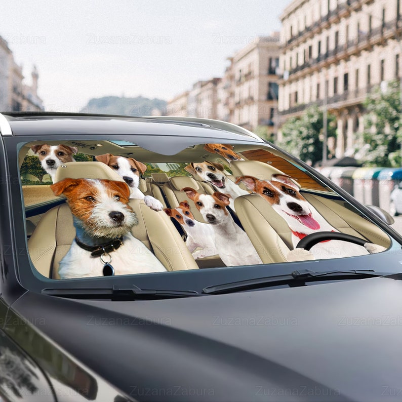Jack Russell Terrier Car Sun Shade, Jack Russell Auto Sun Shade, Jack