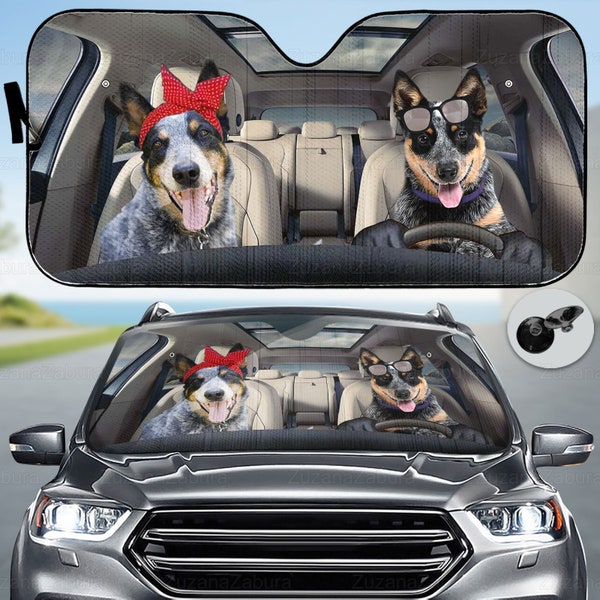 Heeler Dog Car Sunshade, Heeler Car Decor, Heeler Auto Sunshade, Dog Car Sun Protector, Dog Lover Gift, Cute Sun Visor Car, Birthday Gift