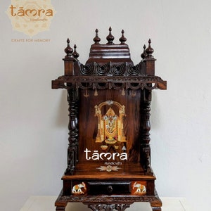 Mandir, Rosewood Pooja Mantap, Rosewood Pooja Mandir, Temple, Pure Handcrafted, Dismantleable Pooja Mandir, Indian Art, Hindu Temple