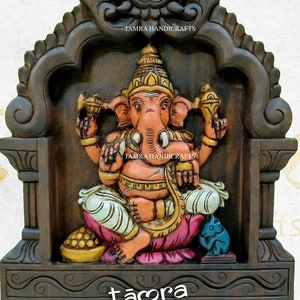 Ganesha Wall Decor, Ganesha Wall Art, Indian Wall Decor, Pooja Room Decor, Wooden Handicraft, Indian Hand Carving Decor, Ethnic Art, Decor