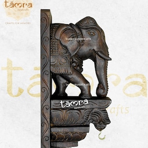 Elephant Corbel Wall Bracket, Elephant Wall Bracket, Wooden Wall Corbel, Floating Shelfs, Wall Decor,Indian Art, Wall Deco, Set of 2