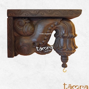 Yali Wall Hanging Corbel, Wood Wall Bracket, Wall Bracket, Wooden Wall Corbel, Floating Shelfs, Wall Decor,Indian Art, Wall Deco, Set of 2