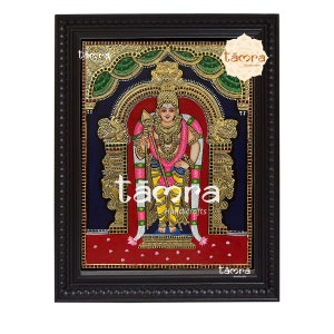 Kriegsgott, Tanjore Malerei - Lord Murugan Swamy Malerei, Murugan Malerei, Murugan Wandkunst, Hindu Gottheiten, kostenloser Versand, Murugan