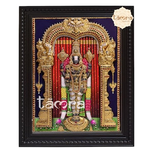 Tanjore Painting - Balaji Wall Art, Balaji Painting 3D, Venkateshwara Photo, Balaji Photo, Venkateshwara Photo, Vishnu Photo, Indian Art
