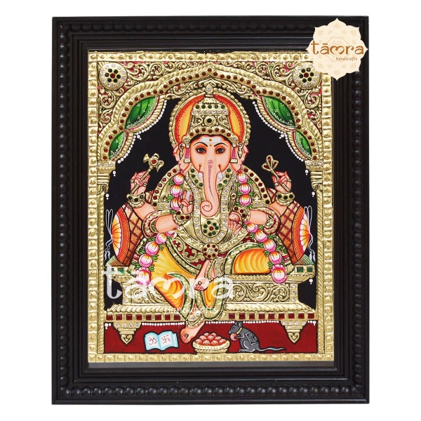 Ganesha Wall Art, Ganesha Wall Painting, Tanjore Painting - Ganesha, Ganesha Photo, Ganesha Painting, Hindu God, Indian Art