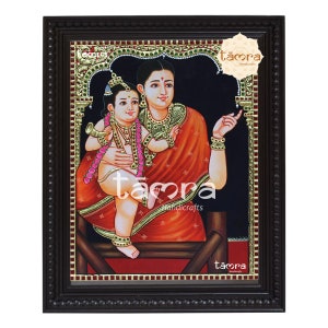 Krishna Tanjore Painting - Yasodha Krishna, Yasodha Krishna Painting, Yasodha Krishna Photo, Krishna Photo, Free International Shipping