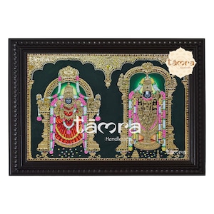 Balaji Padmavathi Tanjore Painting (Lord Venkateshwara), Balaji Painting, Balaji Padmavathi Painting, Balaji Photo, Balaji Padmavati Photo
