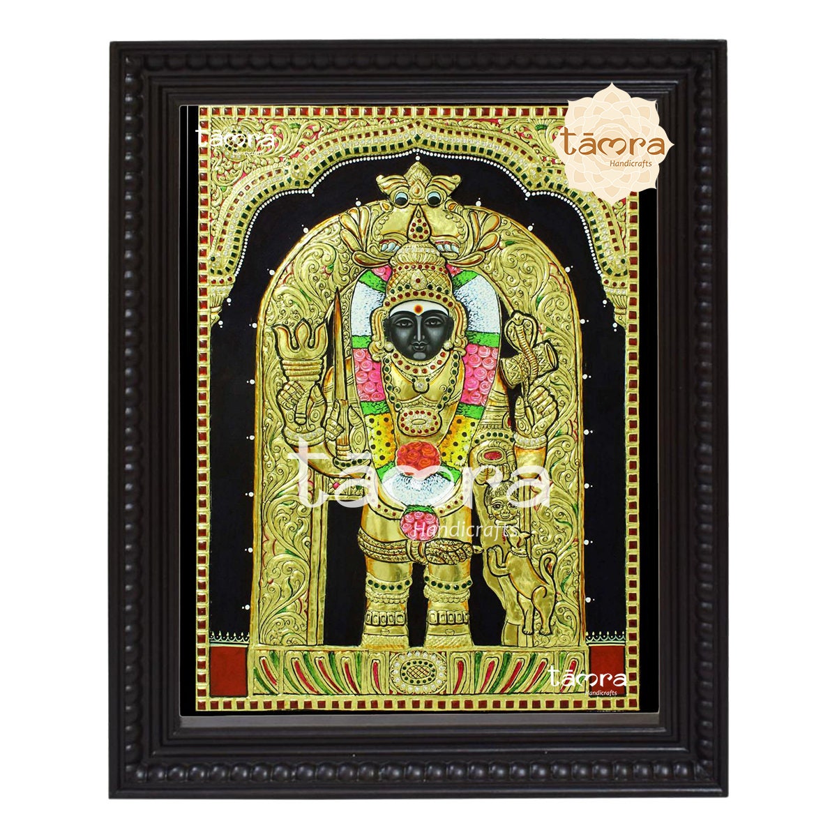 Kalabhairava Tanjore Painting – Handmade Shiva Art, Gold Leaf