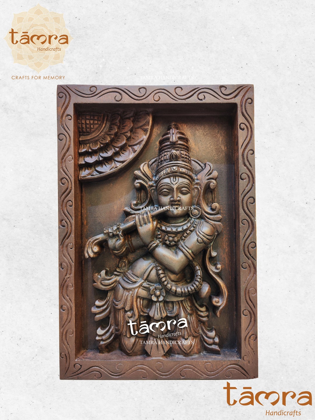 Wooden Krishna Panel, Wall Hanging Krishna, Wall Decor, Indian Art