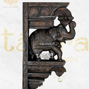 Elephant Corbel Wood Wall Bracket, Elephant Wall Bracket, Wooden Wall Corbel, Floating Shelfs, Wall Decor, H12.4 W7.4 D2&quot; In, Set of 2pcs