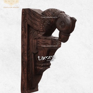 Parrot Wall Hanging Corbel, Wood Wall Bracket, Wall Bracket, Wooden Wall Corbel, Floating Shelfs, Wall Decor,Indian Art, Wall Deco, Set of 2