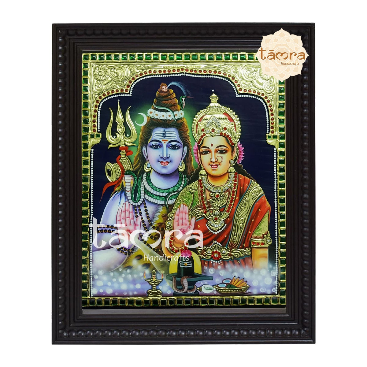 Tanjore Painting Shiva Parvathi Shiva Wall Art Shiva Wall - Etsy