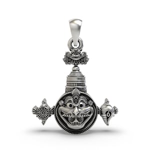 925 Sterling Silver Narasimha Pendant: Vishnu Protection Necklace