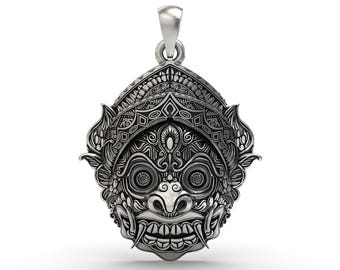 18K Gold Kirtimukha Pendant: Sacred Guardian Talisman