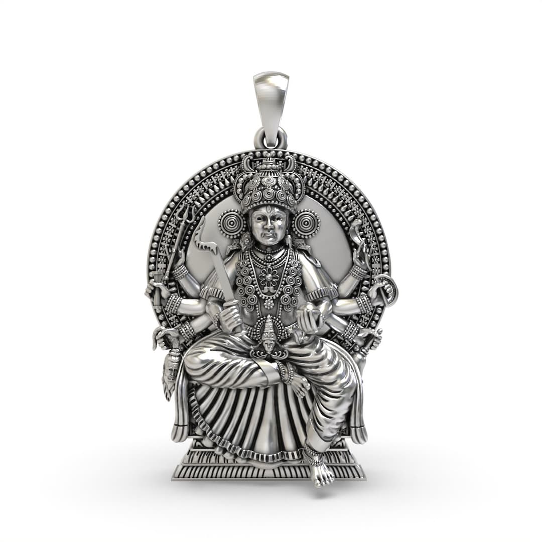 Chottanikkara Bhagavathi Amman Pendant 925 Sterling Silver Temple