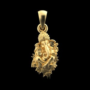 18K Gold Ganesha Pendant: Lord of Wisdom and Prosperity