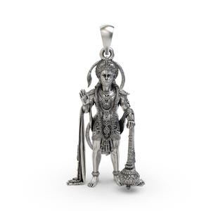 925 Silver Salangpur Hanuman Pendant, the king of sarangpur Oxidized Devotional Locket