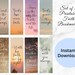 Christian Bible Verse Printable Bookmarks Set of 8 Book Lover Gift ...