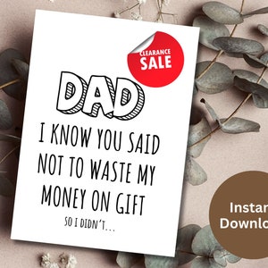 Biglietto d'auguri stampabile per papà, regalo per la festa del papà, biglietto d'auguri per la festa del papà, regalo di compleanno per papà, biglietto digitale di apprezzamento per il padre, biglietto d'auguri "Ti amo papà"