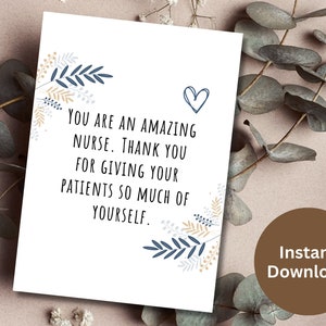 Nurse Thank You Printable Card Medical Heroes Appreciation Gift Nurse Appreciation Week Card International Nurse Day Gift